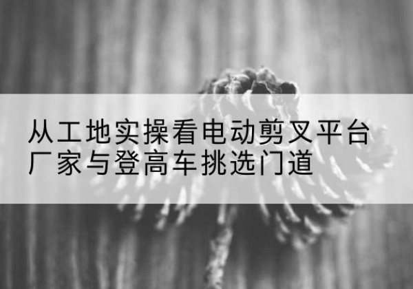 秭归电动剪叉升降平台厂家-从工地实操看电动剪叉平台厂家与登高车挑选门道